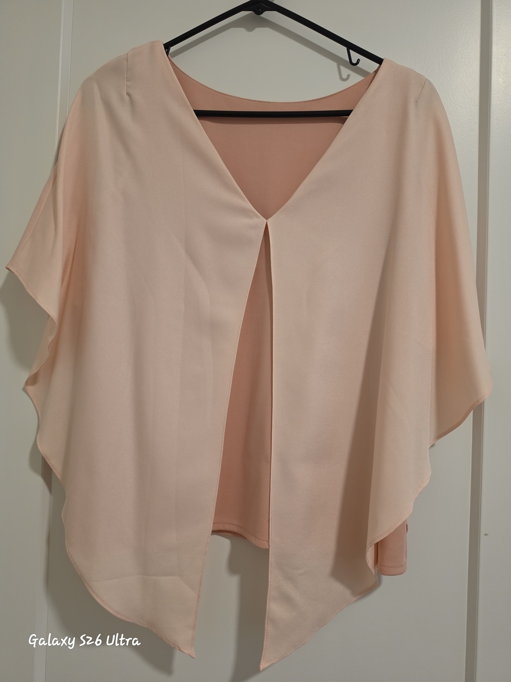 Flowy Light Pink V-Neck Tunic Top for Women